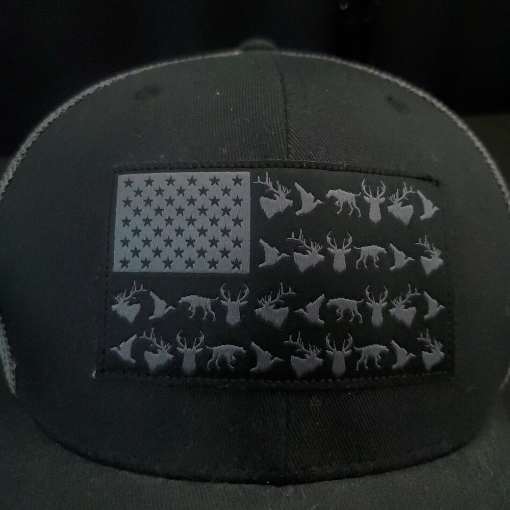 Columbia PHG Game Flag Hat Cap Fitted One Size Snapback Trucker Cap Black Logo - Picture 6 of 10